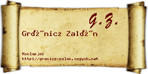 Gránicz Zalán névjegykártya